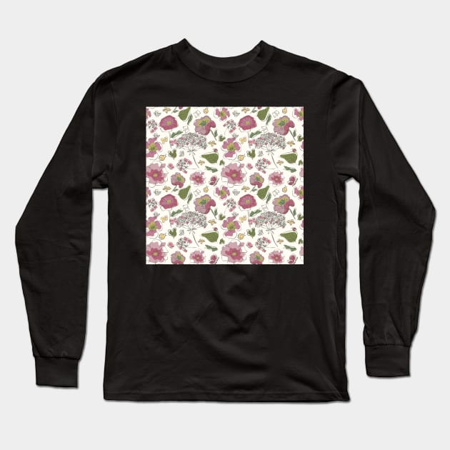 Floral seamless pattern with fantasy blooming flowers Long Sleeve T-Shirt by AnaMOMarques